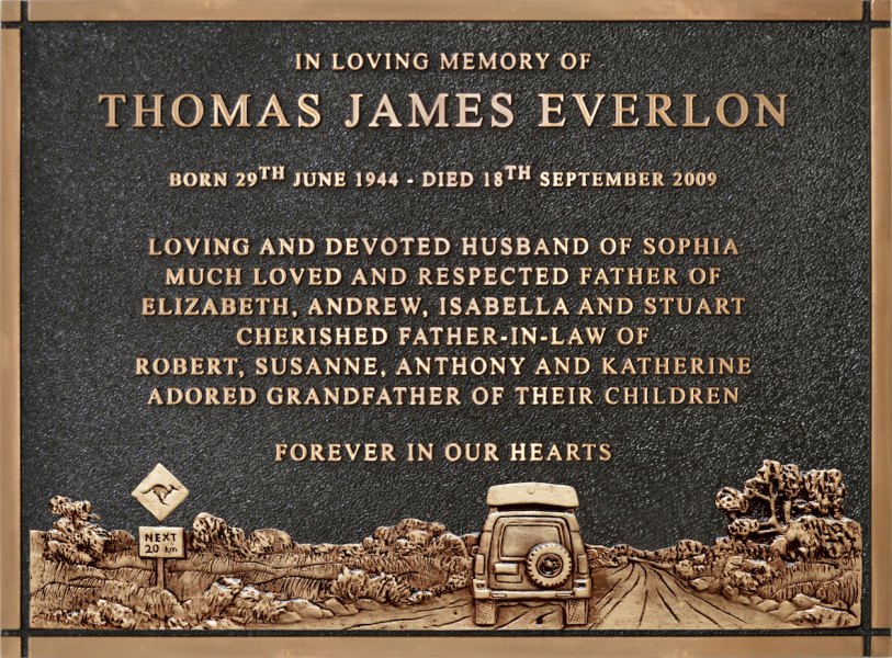 Plaque,Sculptured,Bronze,Memorial,Australian,Road Outback (380 x 280)