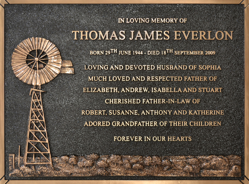 Plaque,Sculptured,Bronze,Memorial,Australian,Windmill Windmill (380 x 280)